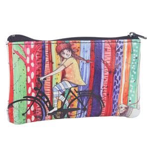 Artistic Vegan Leather FOB Holder | Bicycle Graphic